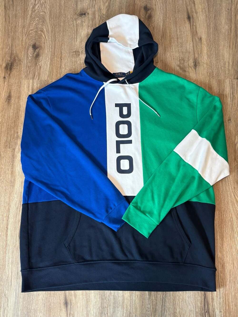 Polo Ralph Lauren Men's 3XLT Vertical Graphic Colorblock Mesh Hoodie Sweatshirt